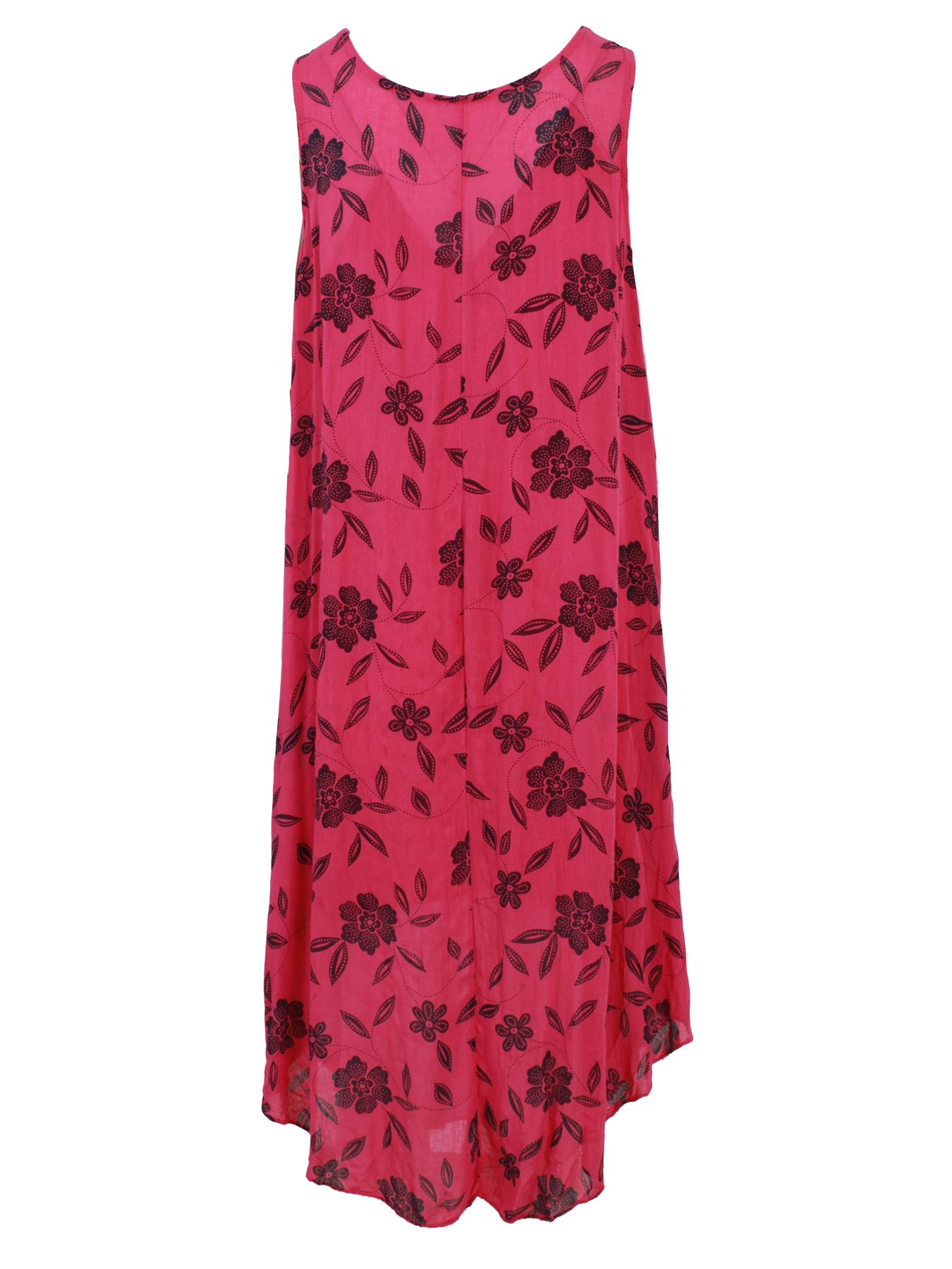 Da Donna con Stampa Italian Fashion Lagenlook Estate Cotone Senza Maniche Abito causale