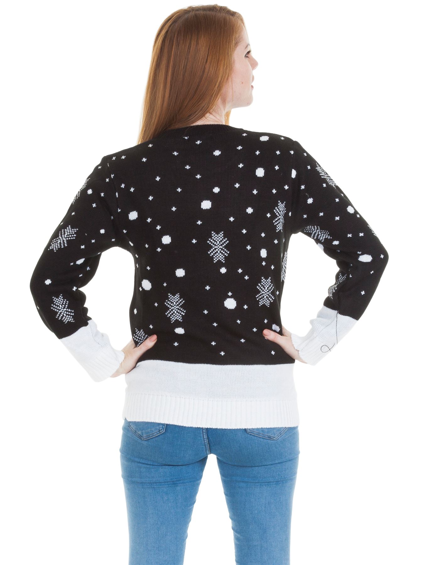 Unisex Christmas Jumper Womens Snowman Reindeer HoHoHo Knitted Sweater Party Lot