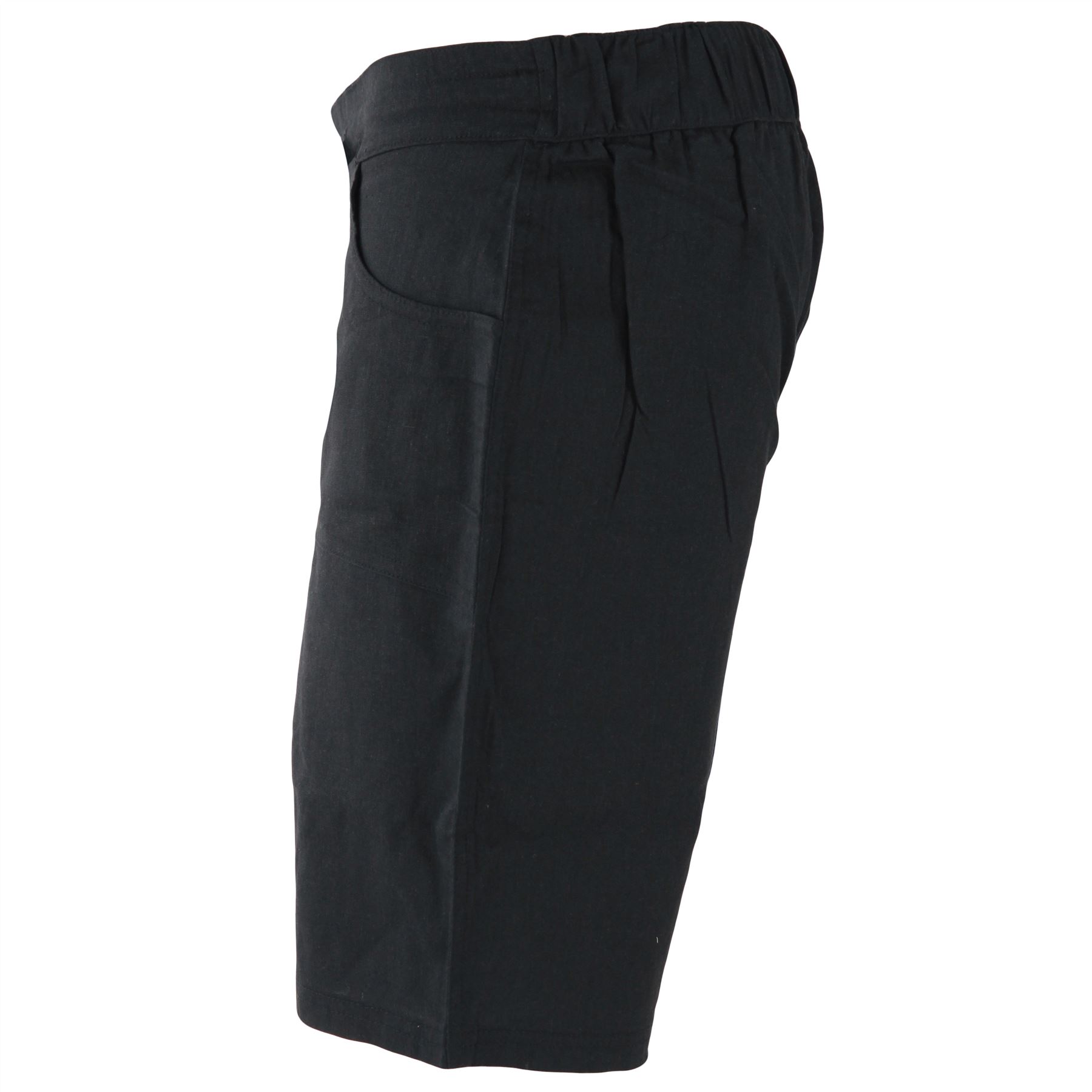 LADIES SHORTS LADIES BLACK LINEN SHORTS WOMENS SUMMER HOLIDAY BEACH POCKET SHORT