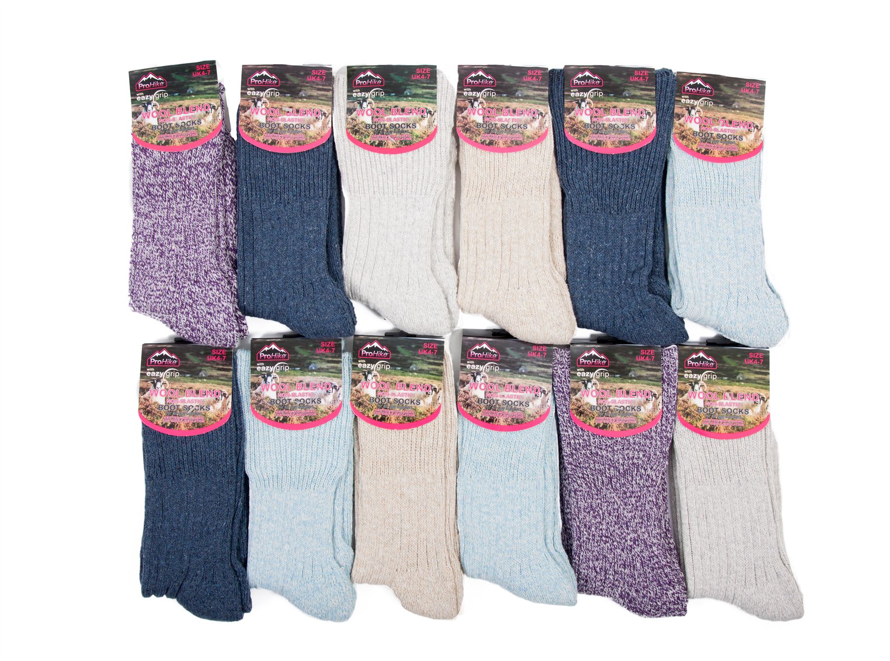 L084 6prs WINTER WARM WOOL BLEND BOOT WALKING NON ELASTIC DIABETIC WORK SOCKS