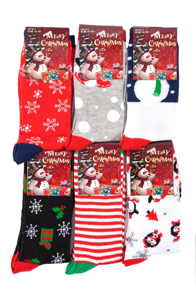 6 Designs Xmas UK-4-7 EUR-35-39 New Ladies,Girls Christmas Xmas Novelty Socks
