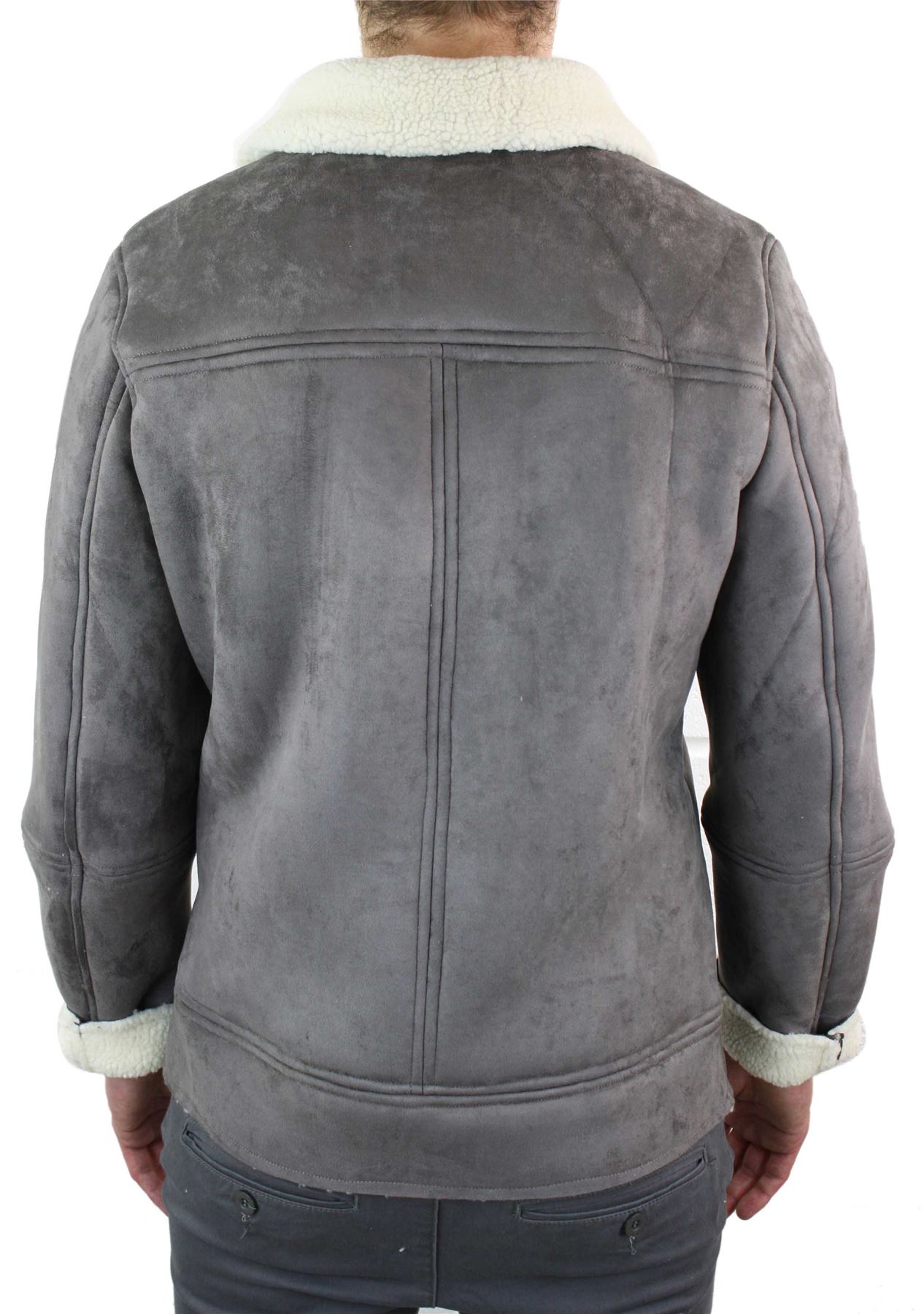 Herrenjacke Wildleder Schaffell Imitat B3 Aviator Stil Vintage Retro