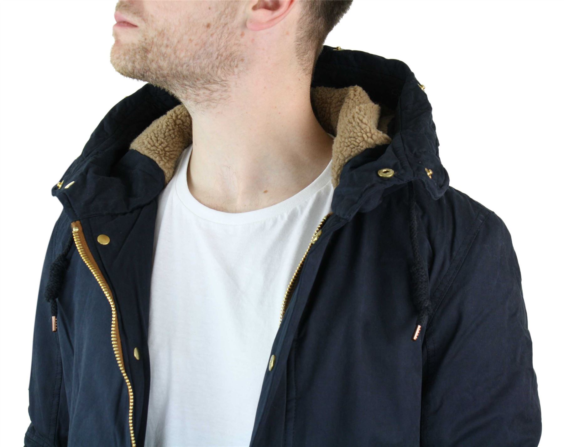 Winter Fur Hood Jacket Fishtail Warm Coat Mens Hooded Parker Parka