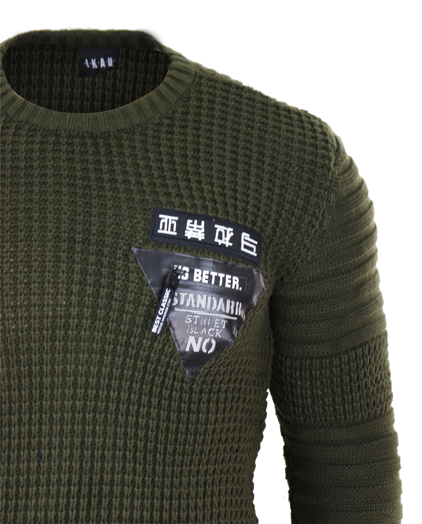 Homme laine Feel Tricot Chaud Pull Épais Smart Décontracté Coupe Ajustée Col Rond