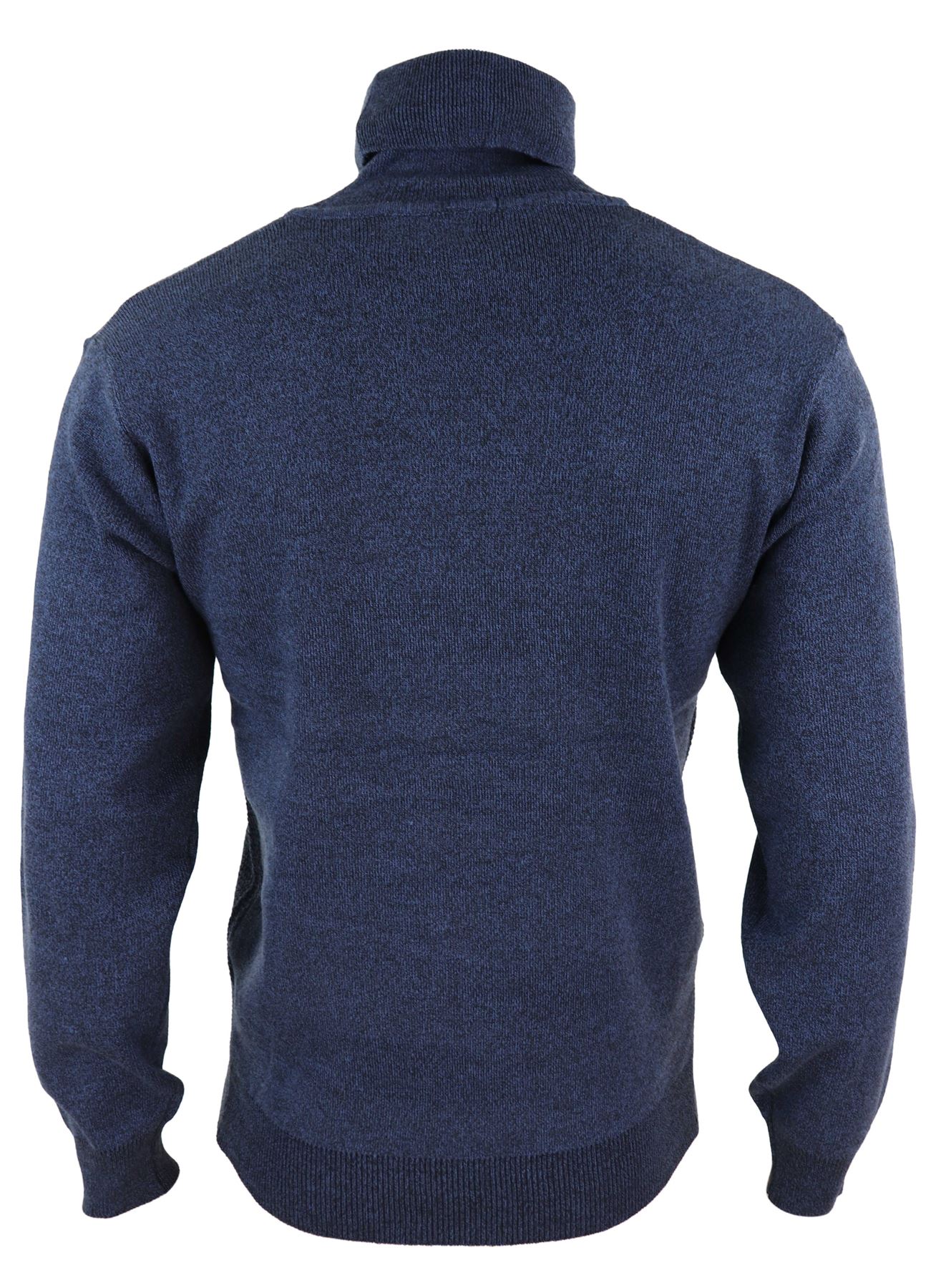 Mens Knitted Turtle Polar Neck Roll Jumper Navy Blue Charcoal Grey Light Weight