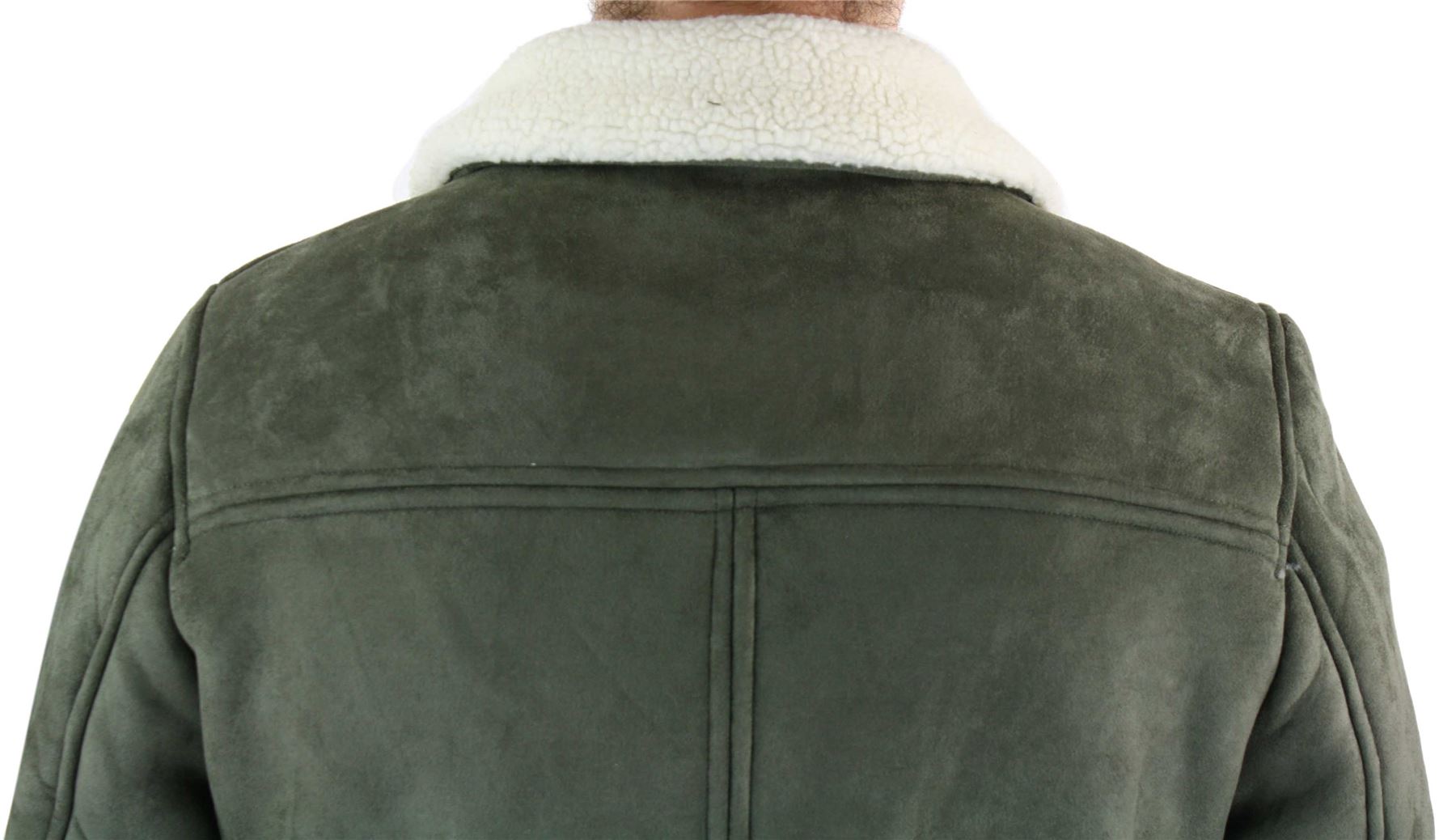 Herrenjacke Wildleder Schaffell Imitat B3 Aviator Stil Vintage Retro
