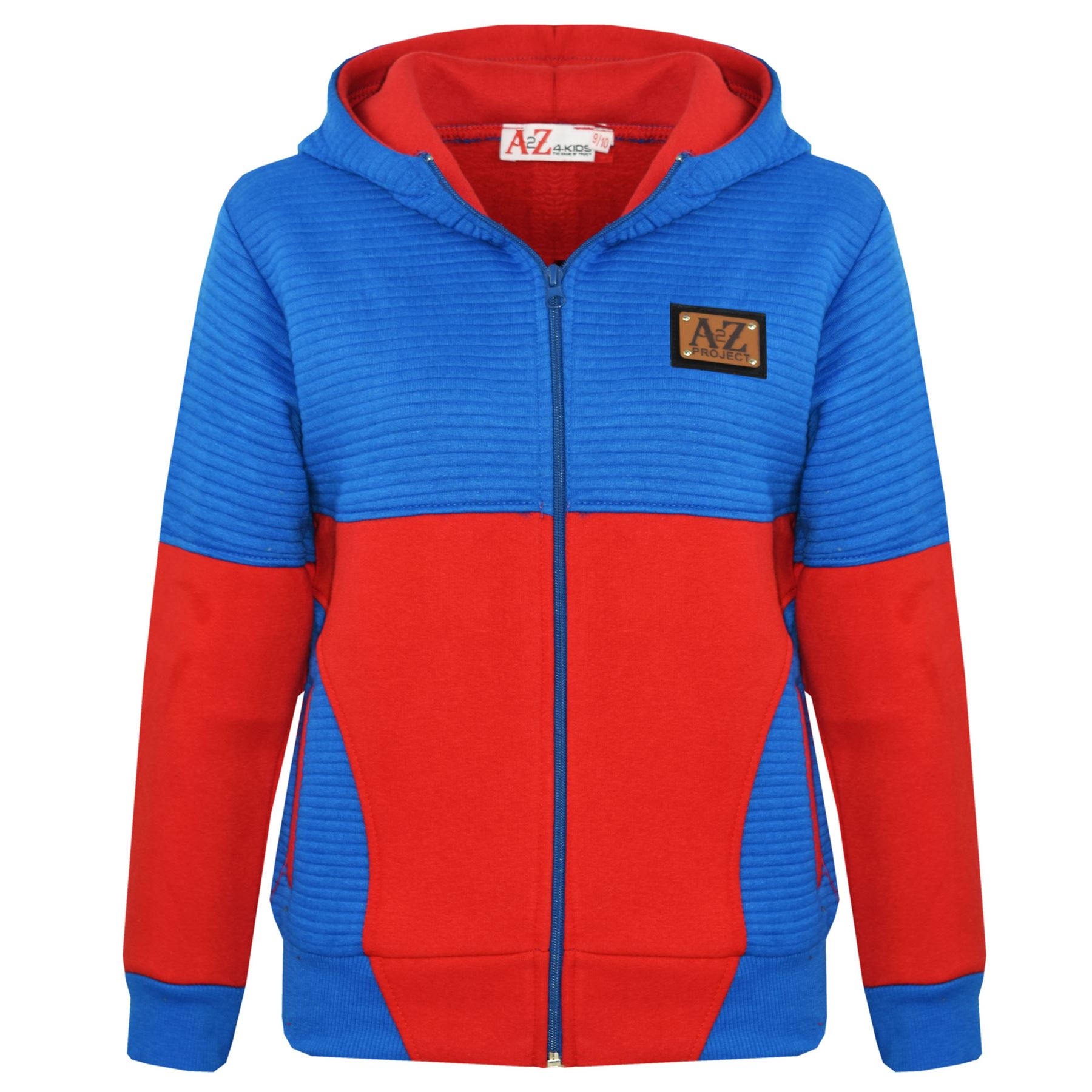 Boys Girls Jogging Suit Kids Designer/'s Red /& Blue Tracksuit Zipped Top /& Bottom