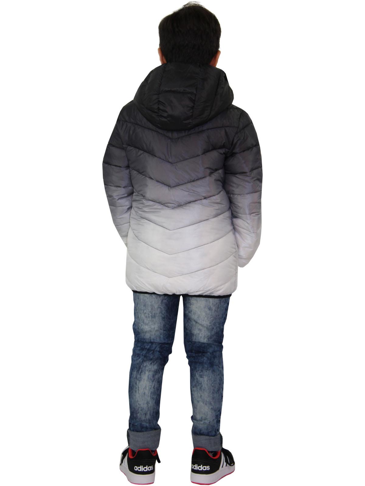 Enfants Garçons Veste à Capuche Noir 3D deux tons Faded Noël Cadeau Festif chaud manteau