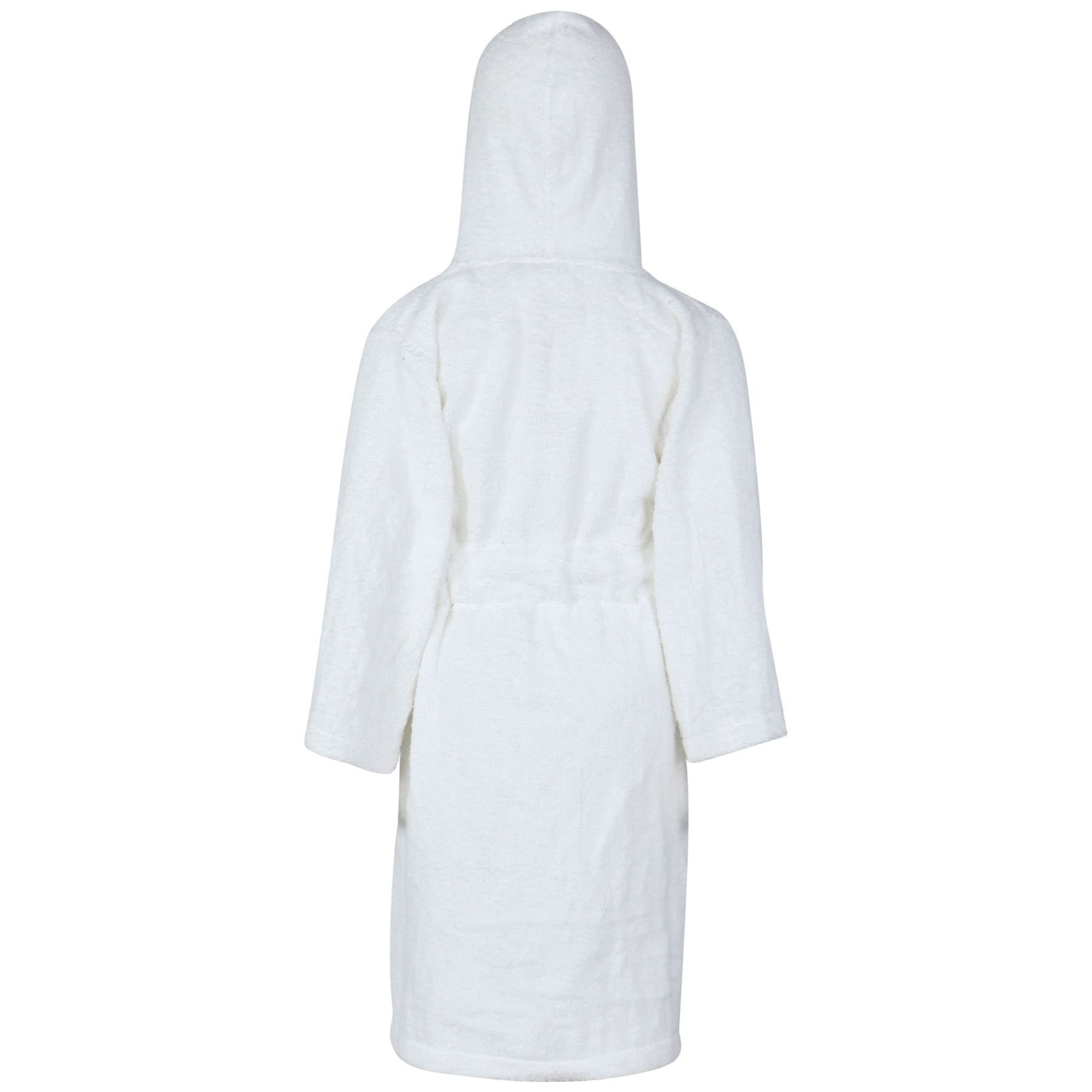 Kids Girls Boys 100/% Cotton Soft White Hooded Bathrobe Luxury Dressing Gown 2-13