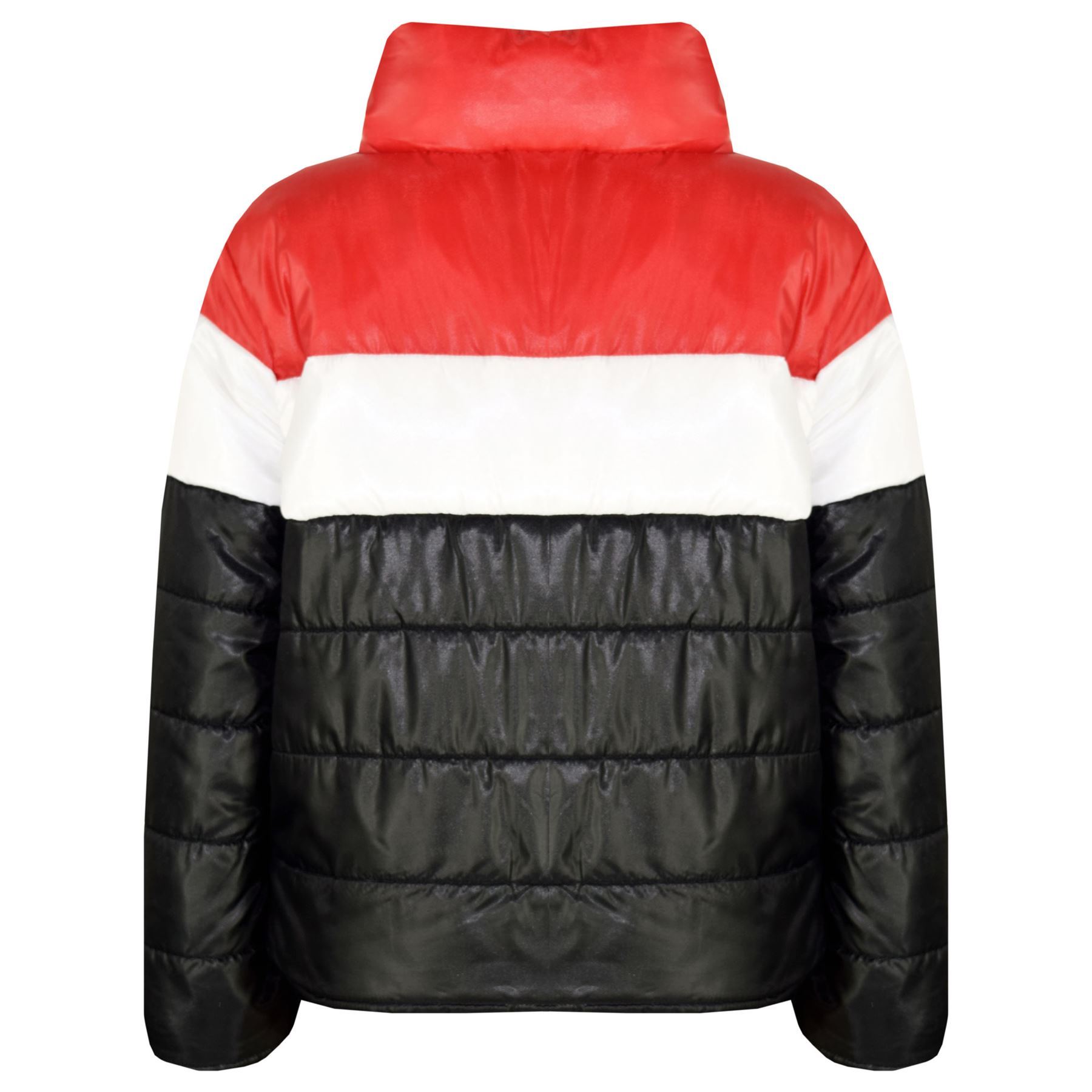 Kids Girls Boys Jacket Designer/'s Contrast Panel Padded Quilted Warm Coat 5-13Yr