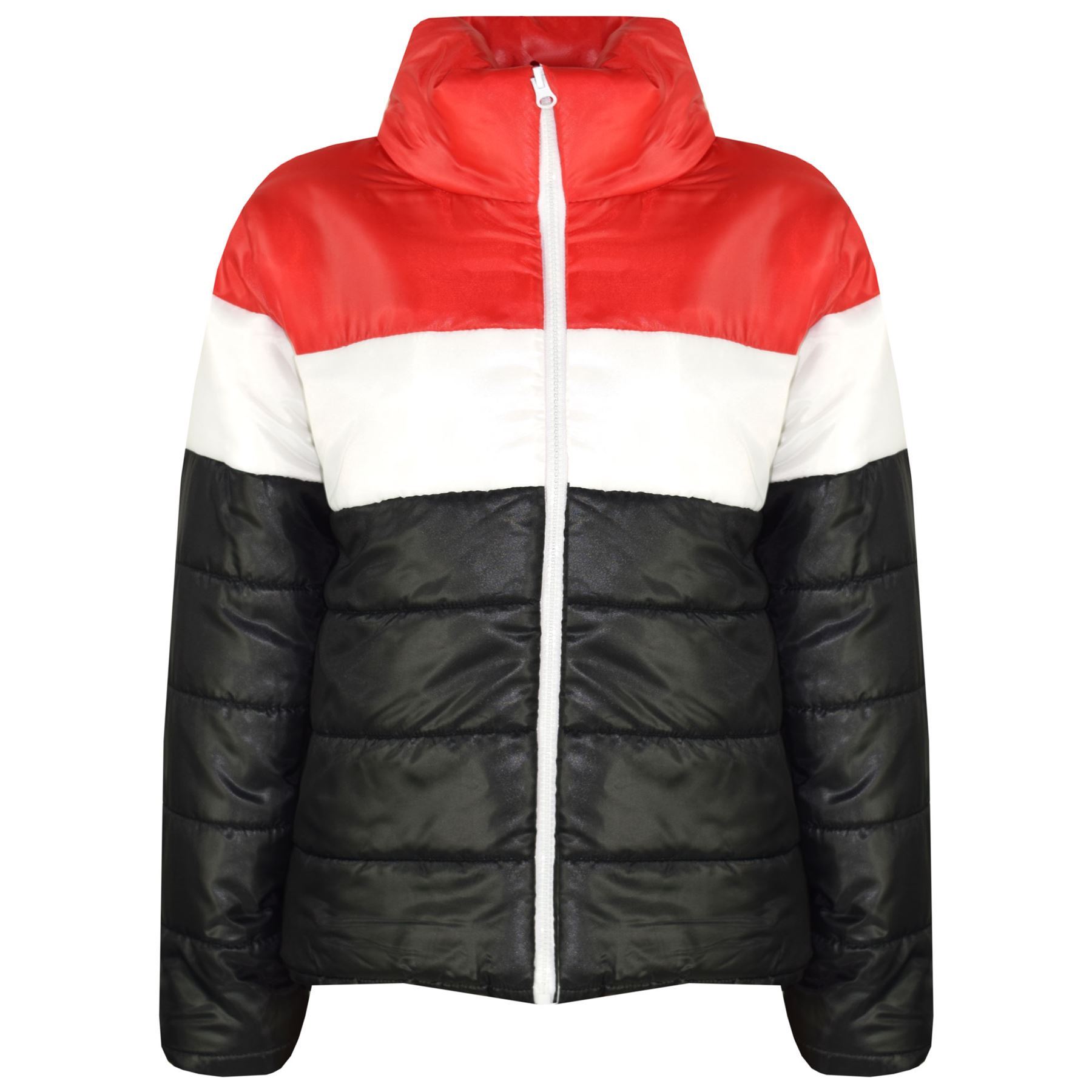 Kids Girls Boys Jacket Designer/'s Contrast Panel Padded Quilted Warm Coat 5-13Yr