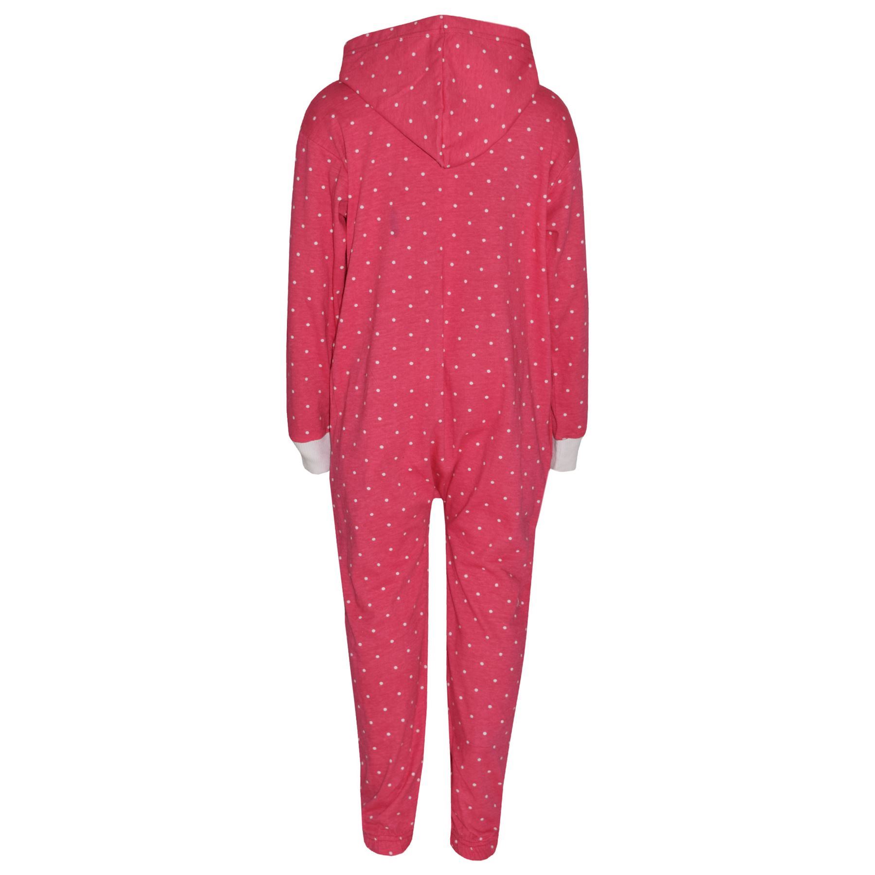Kids Girls Boys Polka Dot Cotton A2Z Onesie One Piece Hooded Jumpsuit 2-13 Years