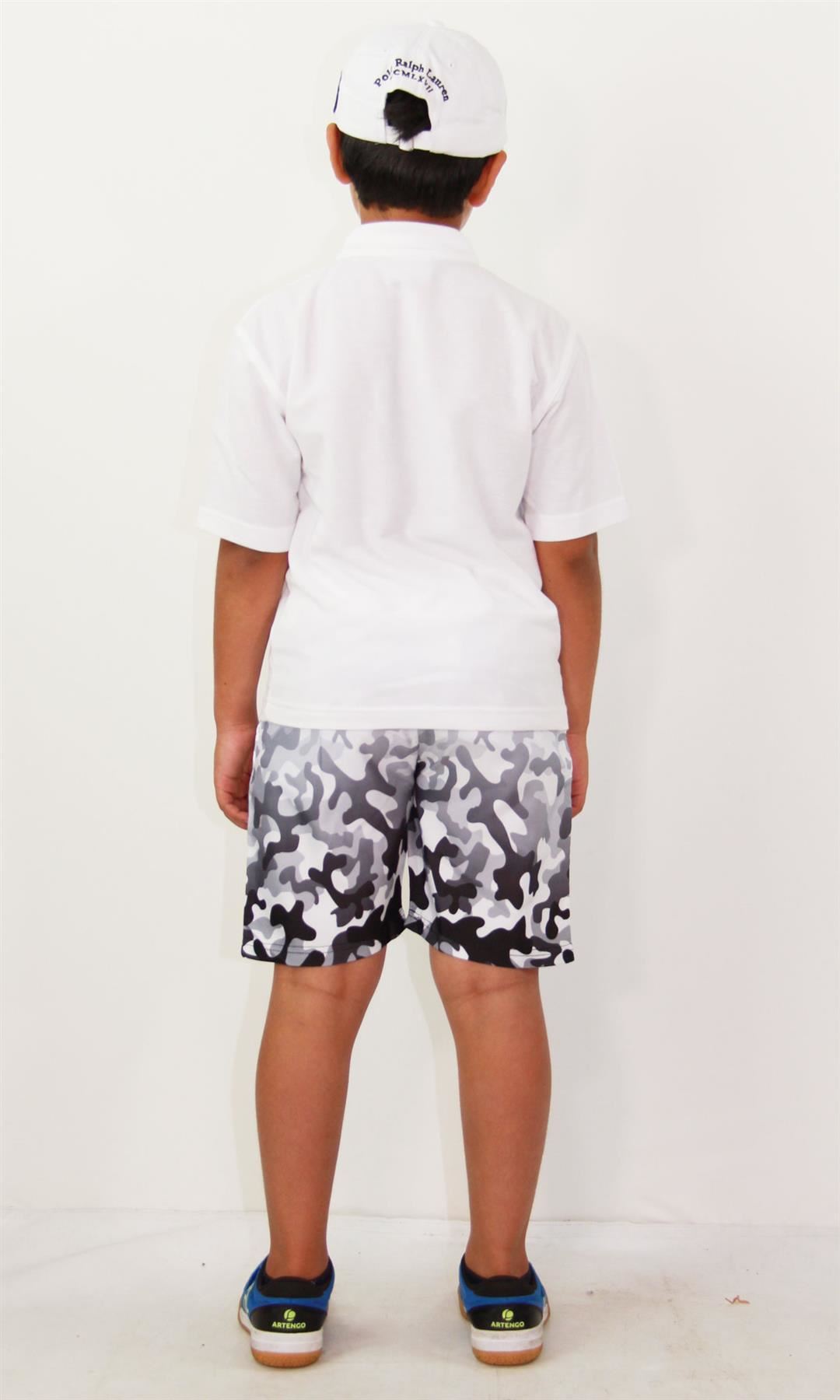 Enfants Garçons Filles Short deux tons Camouflage Gris Été Chino Longueur Genou Pantalon