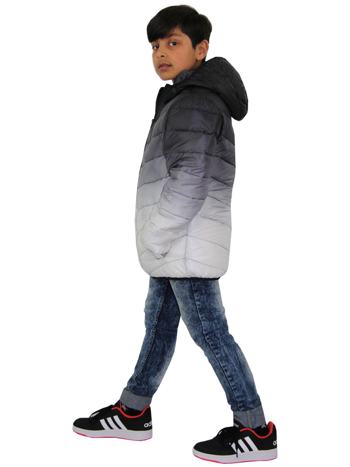 Enfants Garçons Veste à Capuche Noir 3D deux tons Faded Noël Cadeau Festif chaud manteau