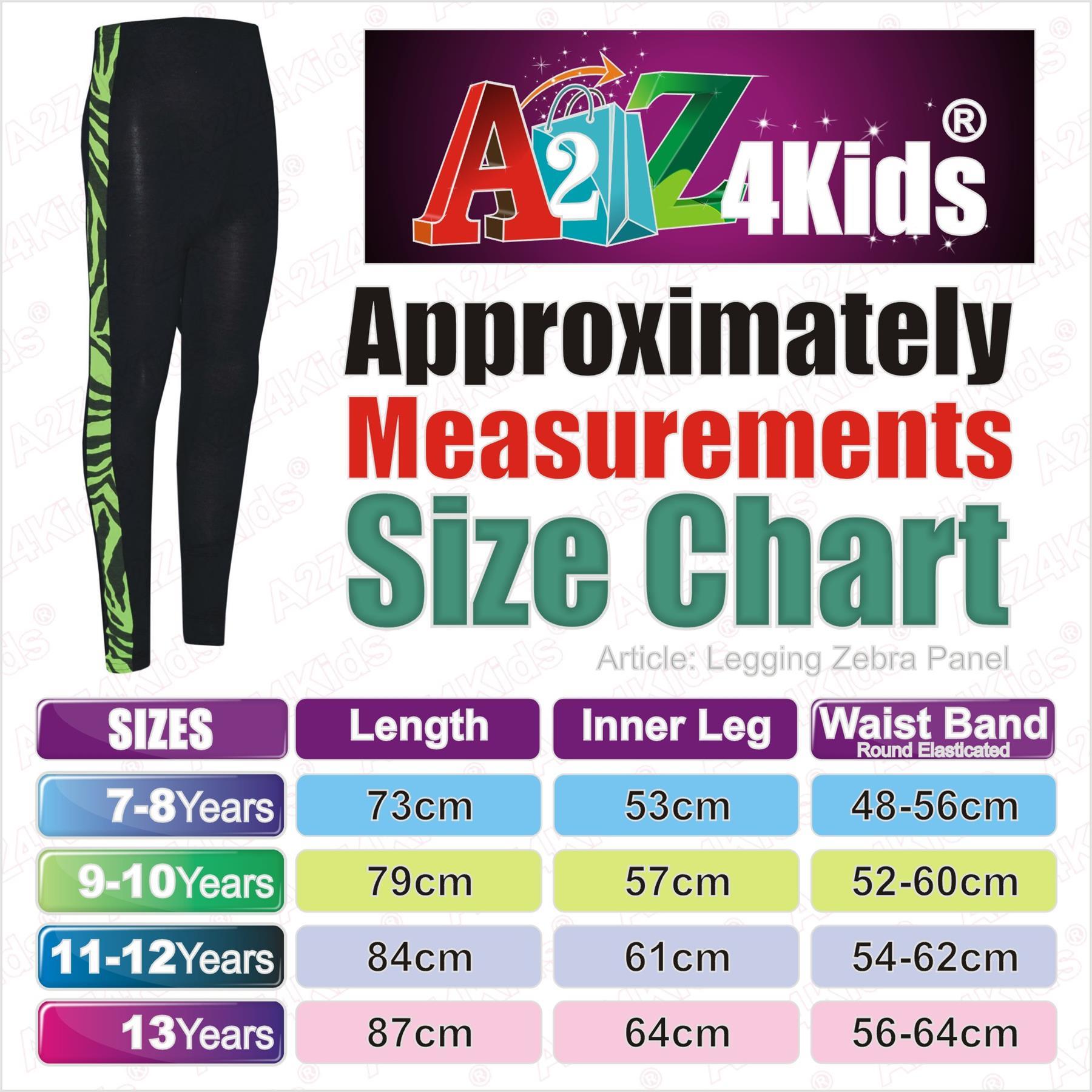 Enfants Filles Legging zèbre avec empiècements Legging Trendy Party Fashion Danse Pantalon 7-13Y