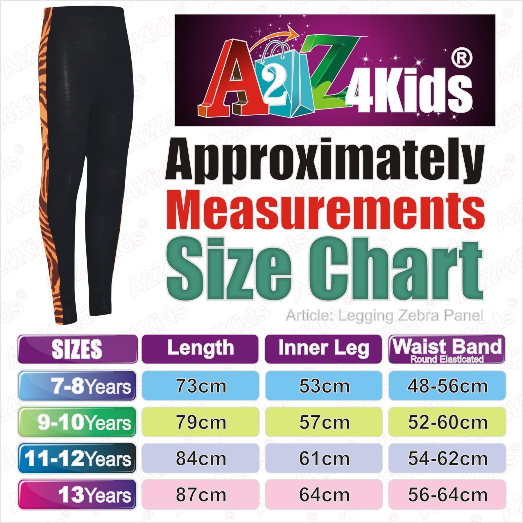 Enfants Filles Legging zèbre avec empiècements Legging Trendy Party Fashion Danse Pantalon 7-13Y