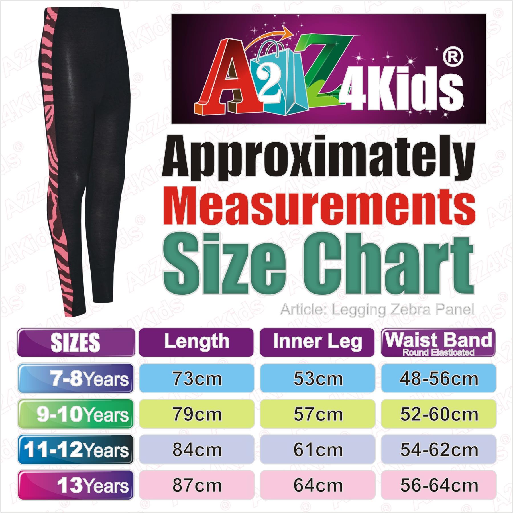 Enfants Filles Legging zèbre avec empiècements Legging Trendy Party Fashion Danse Pantalon 7-13Y