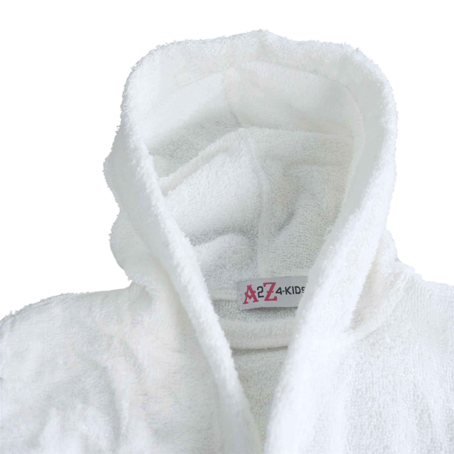Kids Girls Boys 100/% Cotton Soft White Hooded Bathrobe Luxury Dressing Gown 2-13