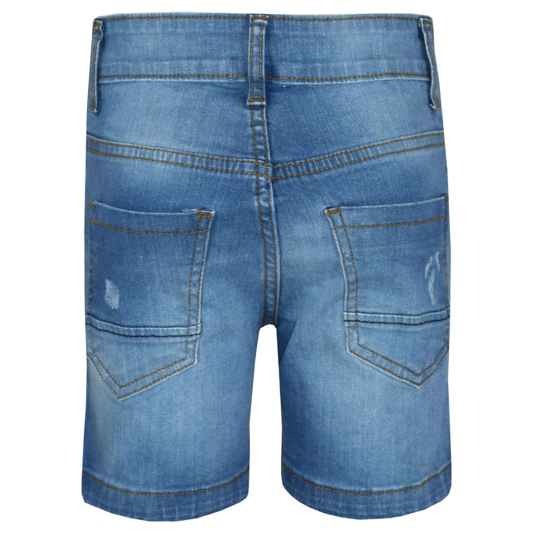 Kids Boys Denim Shorts Light Blue Ripped Chino Bermuda Jeans Short Knee Length