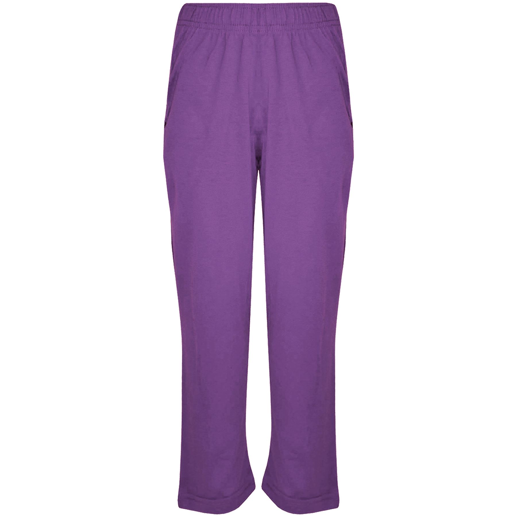 Kids Girls Boys PJs Plain Color Stylish Color Cotrast Pajamas Set Age 5-13 Years