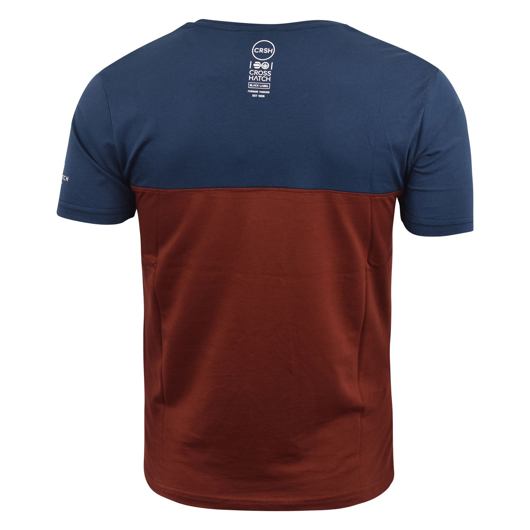 Mens T-Shirt Crosshatch Short Sleeved Panel Print Tee Top Liptons