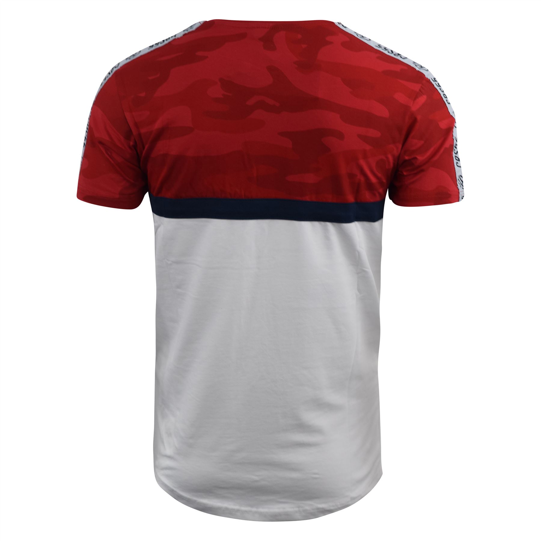 Mens T-Shirt Crosshatch Short Sleeved Panel Print Tee Top Cleverland