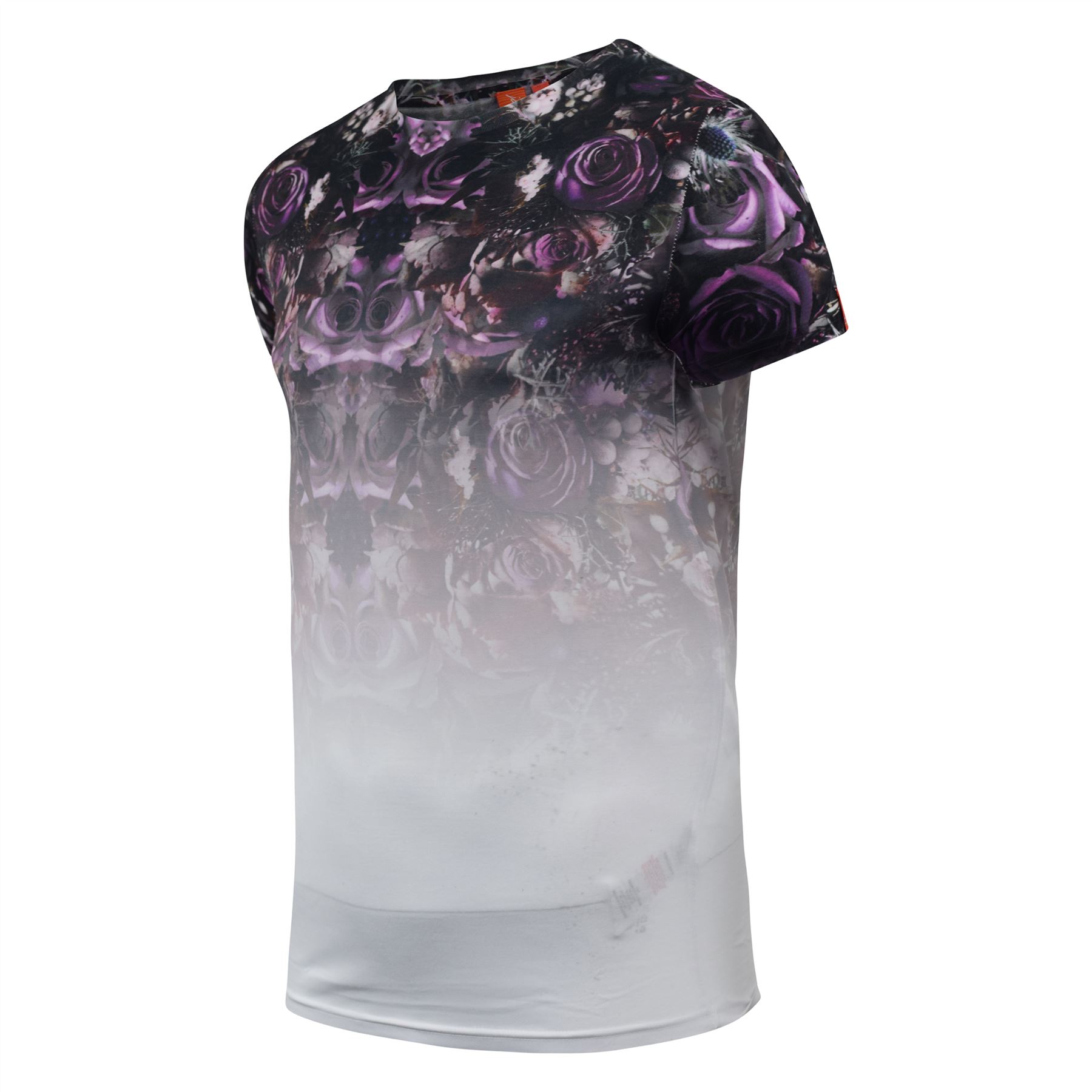 Mens T-Shirt Juice Floral Print Flower Crew Neck Tee Top