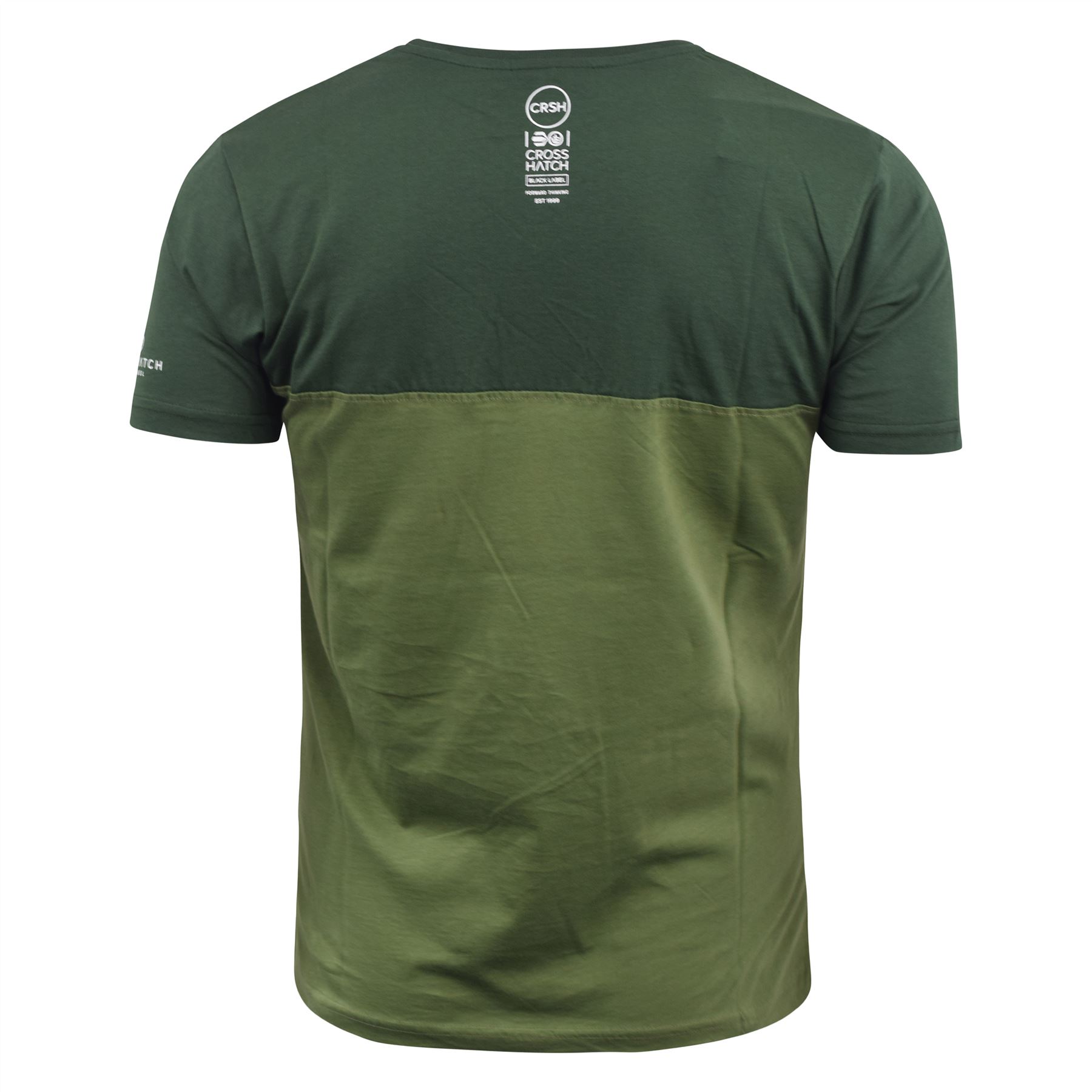 Mens T-Shirt Crosshatch Short Sleeved Panel Print Tee Top Liptons