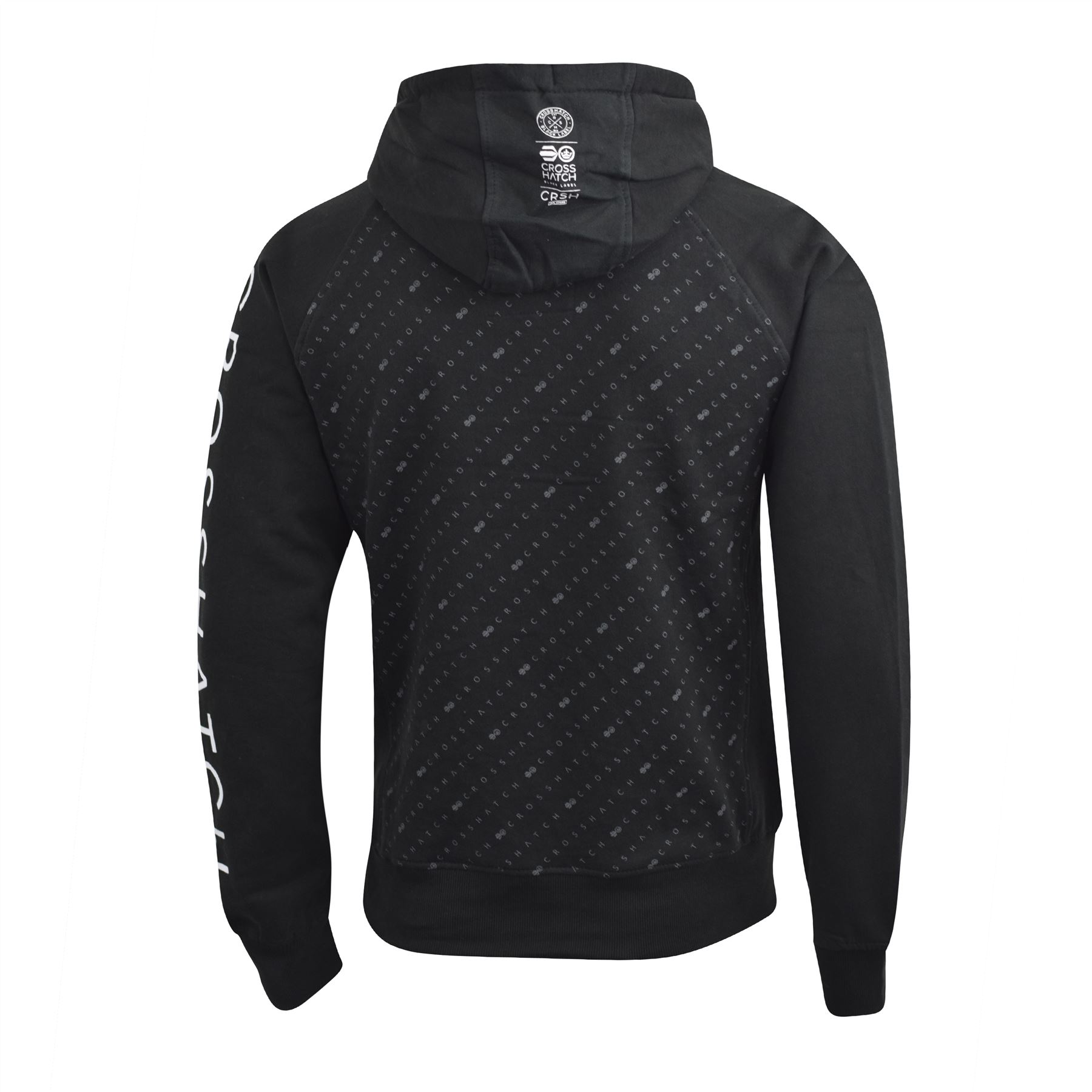 Mens Hoodie Crosshatch Pullover Degas Hooded Sweater Jumper