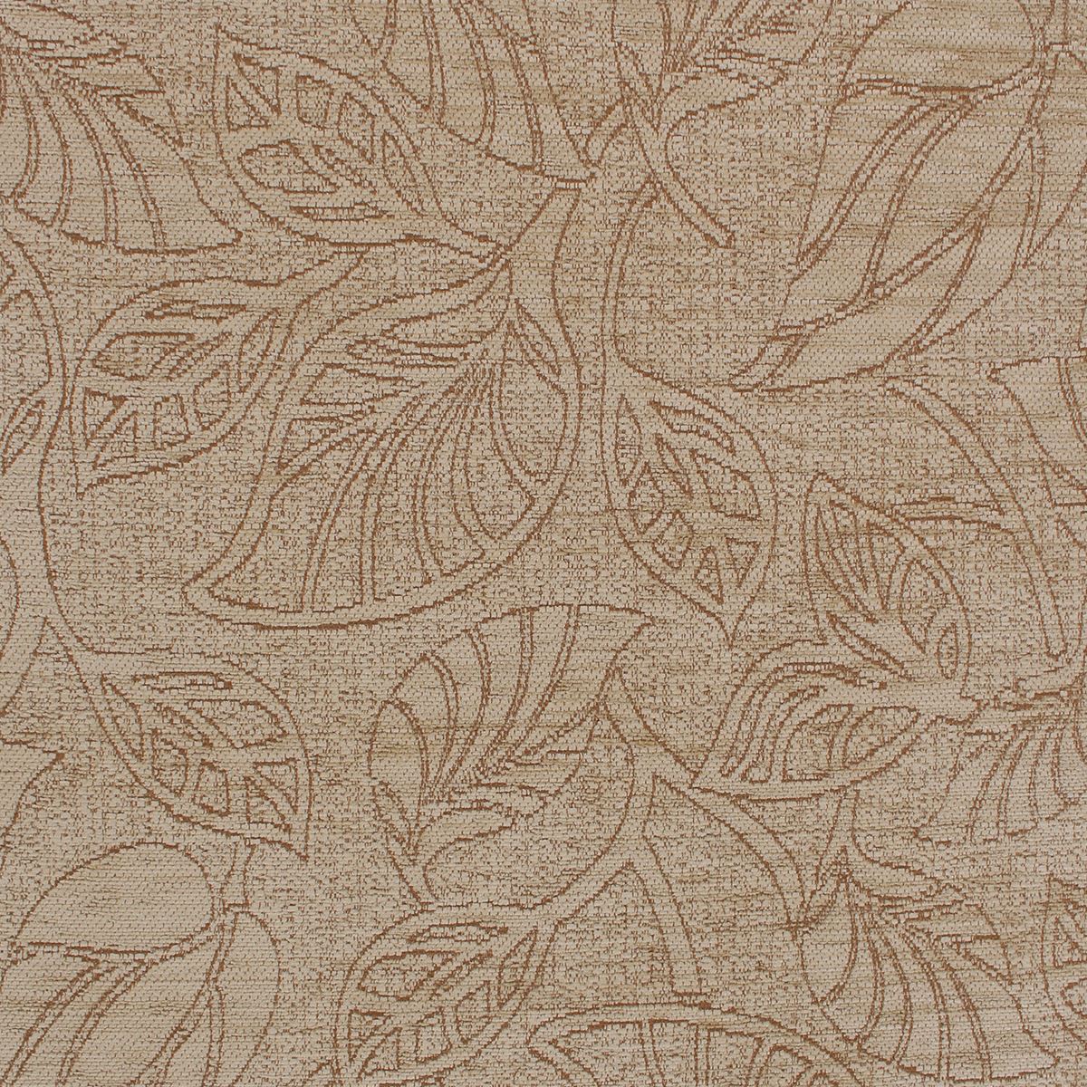 Santina Beige Motorhome Slubbed Chenille Floral Outline Velvet Upholstery Fabric