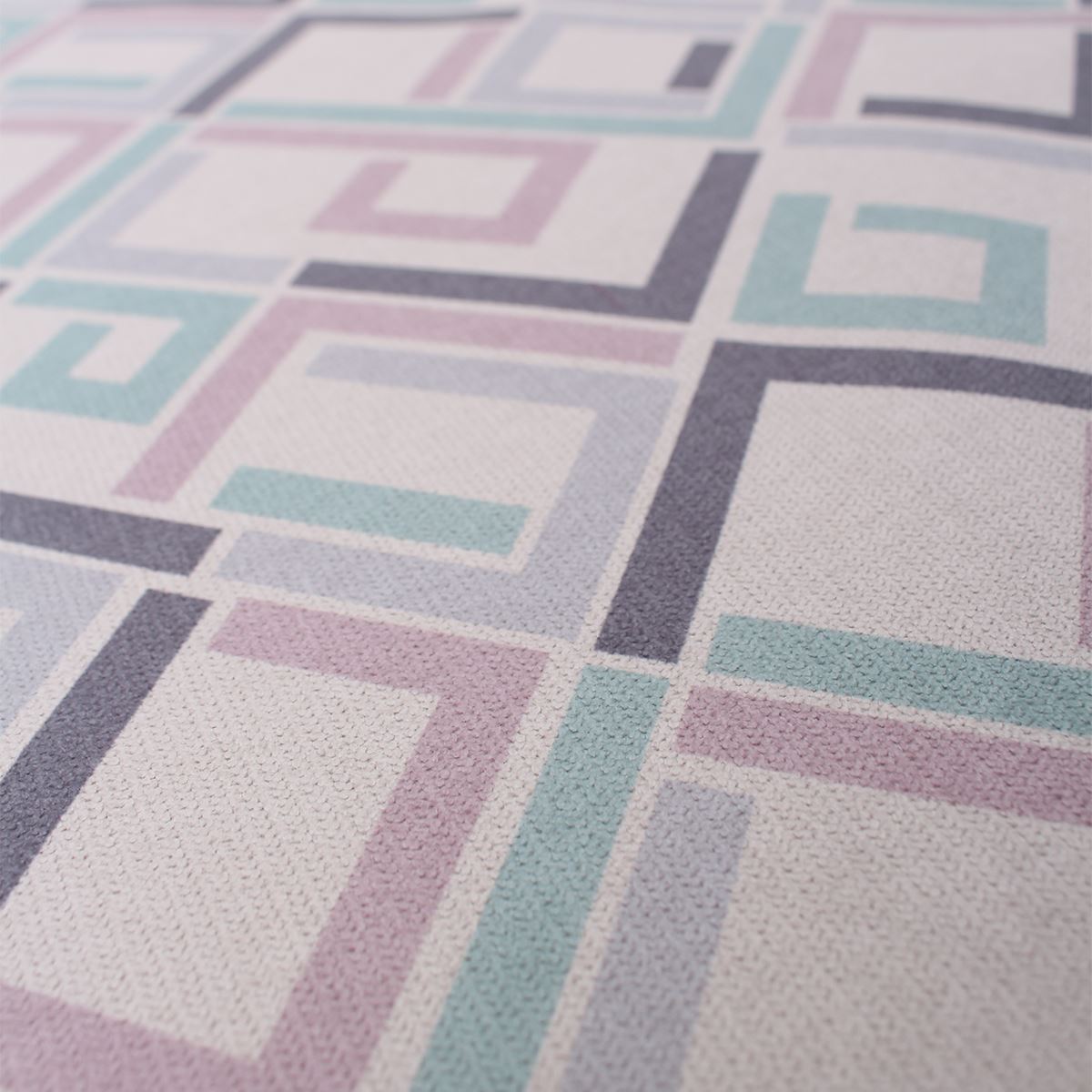 Sirene Pastel Geometric Abstract Lilac Blue Blocks Tetris Upholstery Fabric