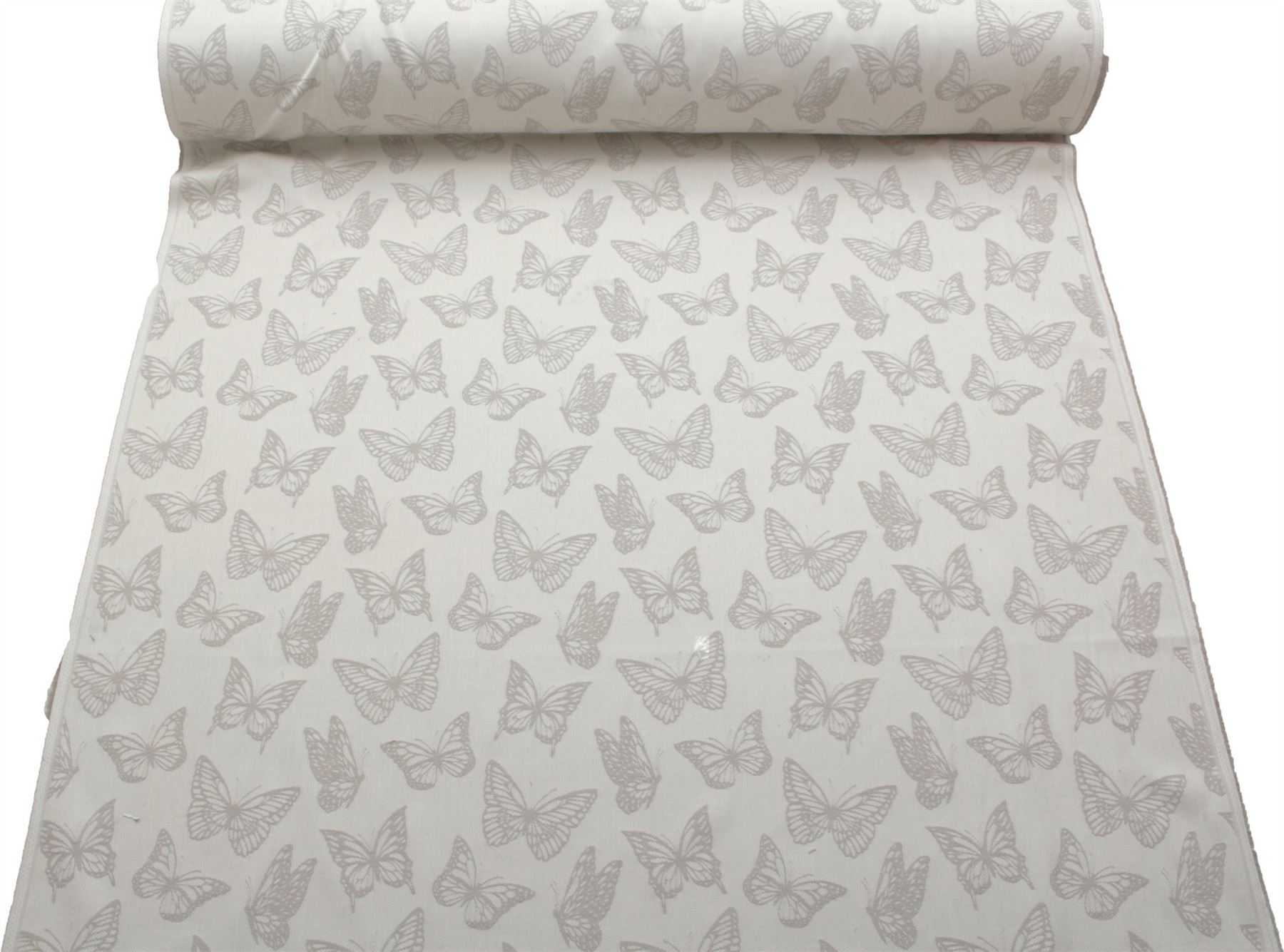 ASHLEY WILDE DESIGNER NATURAL COTTON BUTTERFLY CURTAIN CUSHION UPHOLSTERY FABRIC