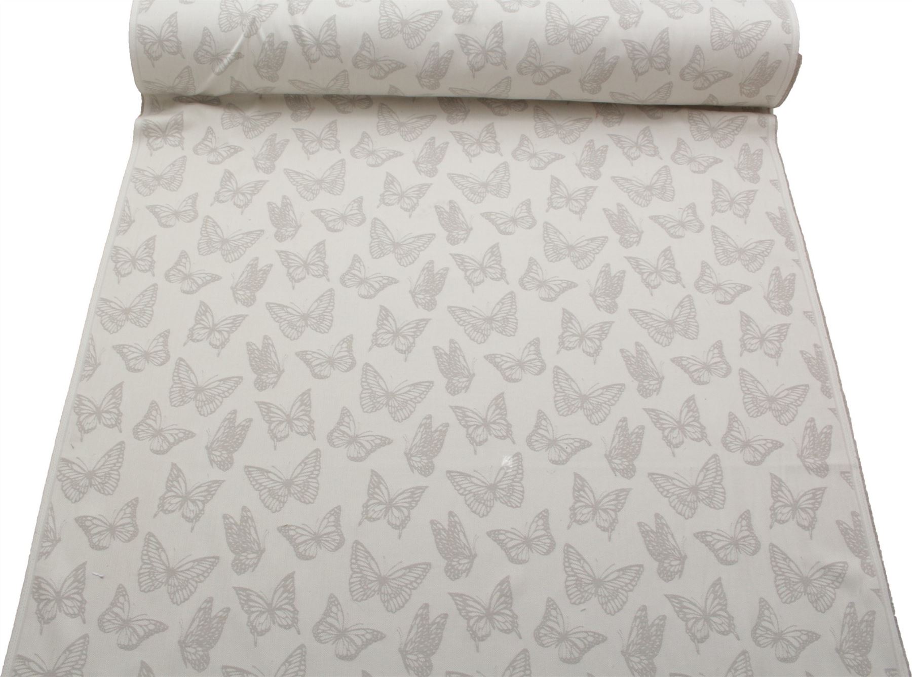 ASHLEY WILDE DESIGNER NATURAL COTTON BUTTERFLY CURTAIN CUSHION UPHOLSTERY FABRIC