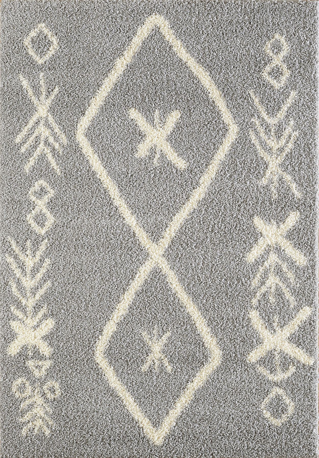 A2Z Rug Large Black White Cream Grey Shaggy Traditional Moroccan Tribal 3cm Pile