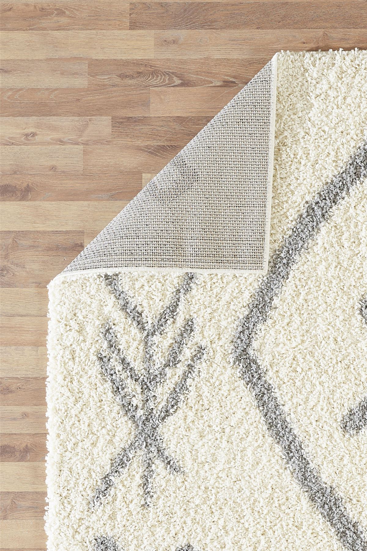 A2Z Rug Large Black White Cream Grey Shaggy Traditional Moroccan Tribal 3cm Pile