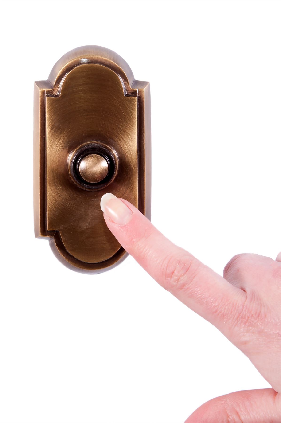 Davenport High Quality Solid Brass Bell Push Front Doorbell in Various Colours