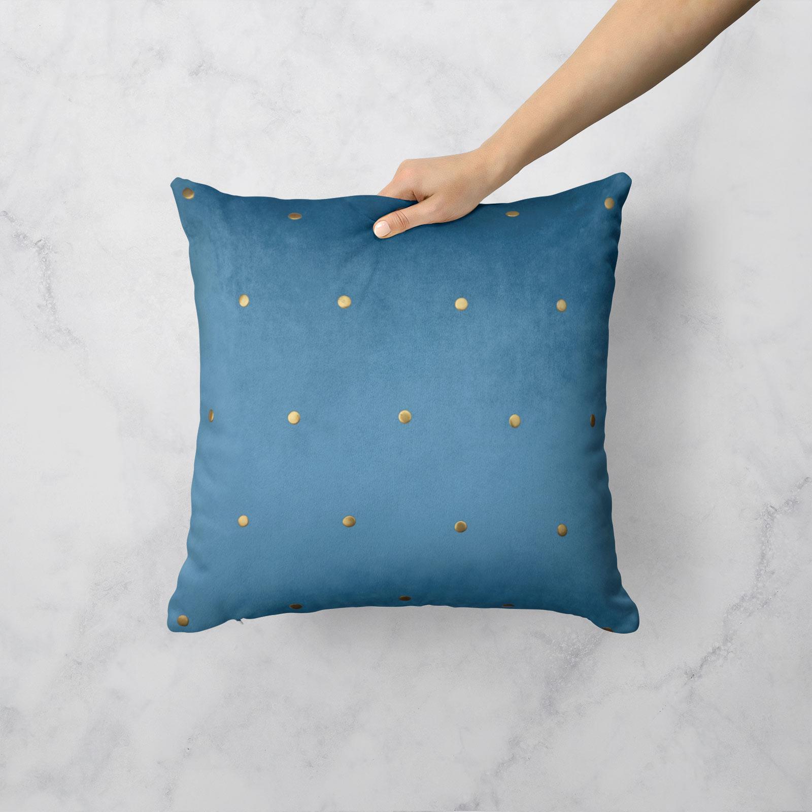 Velvet Filled Cushion Rocco Kensington Luxury Studded Throw Cushions 17/" x 17/"