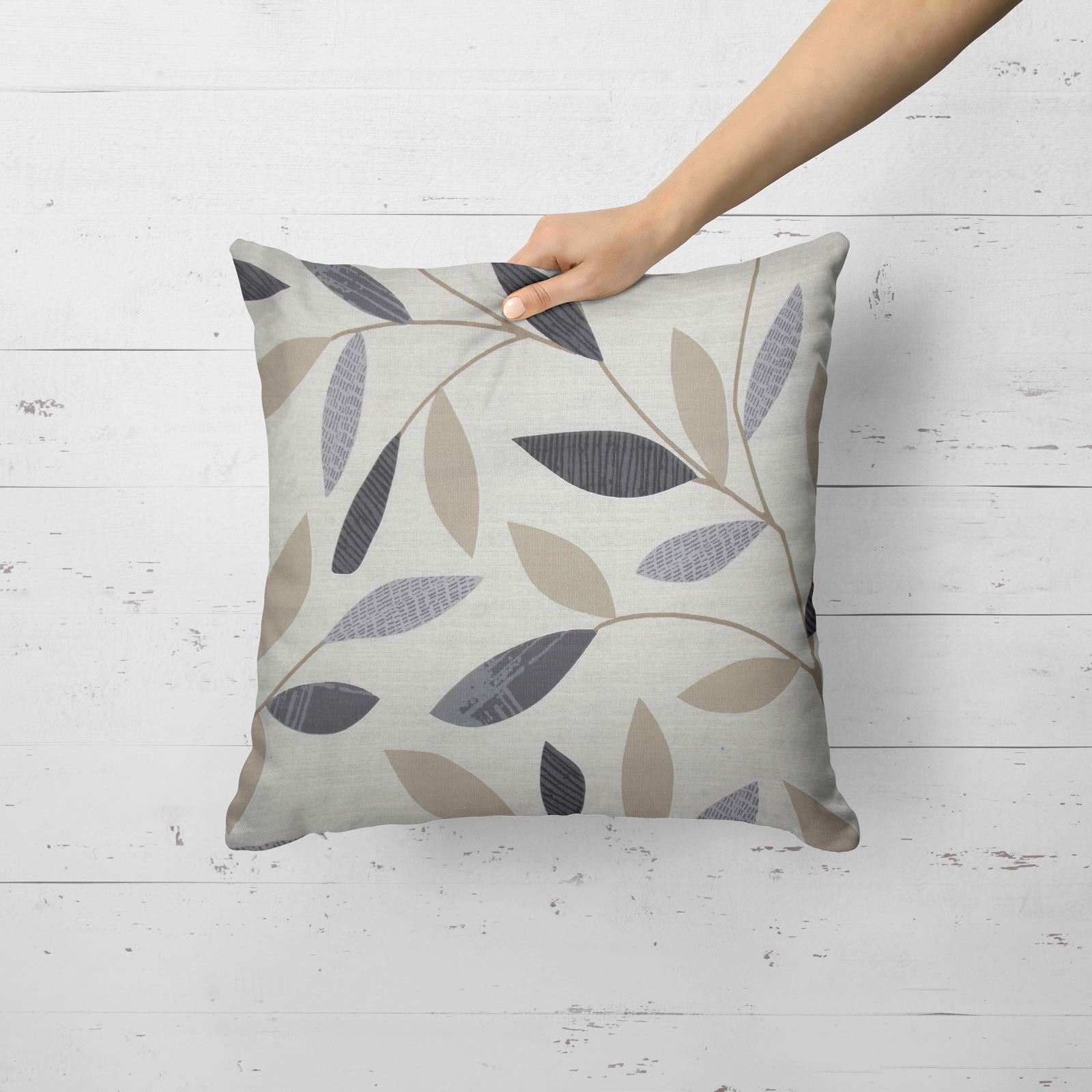 Beechwood Cushion Cover Modern Leaf Printed Cotton Cushion Covers 17/" x 17/"