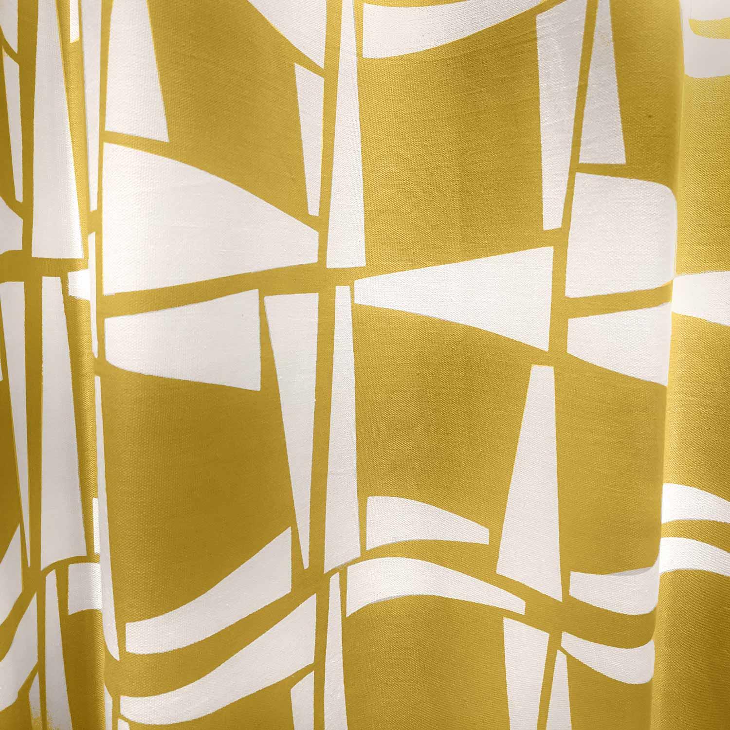 Mustard Eyelet Curtain Pairs Yellow Ochre Ring Top Lined Ready Made Curtains