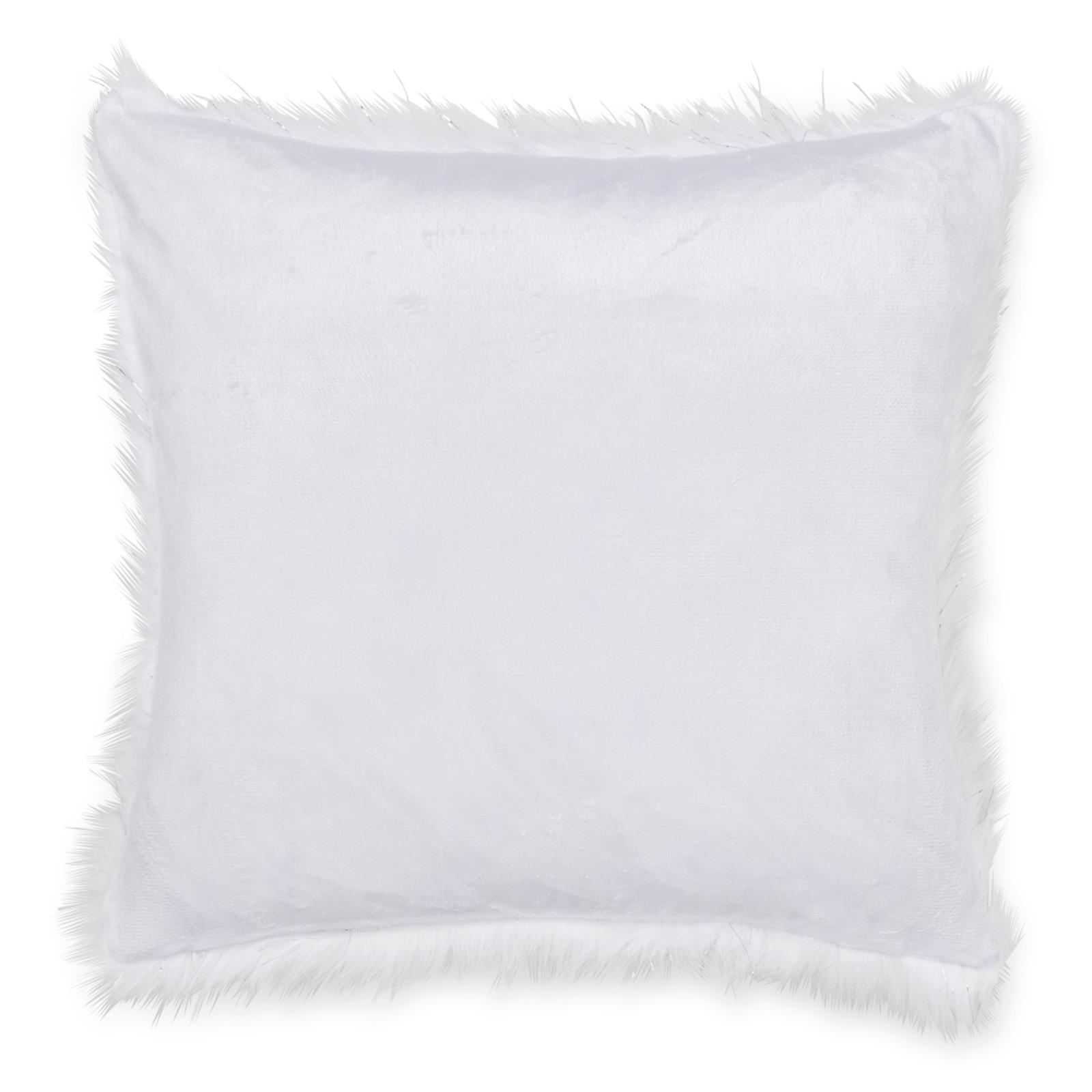 Catherine Lansfield Metallic Fur Cushion Cover Fluffy Sparkle Covers 18/" x 18/"