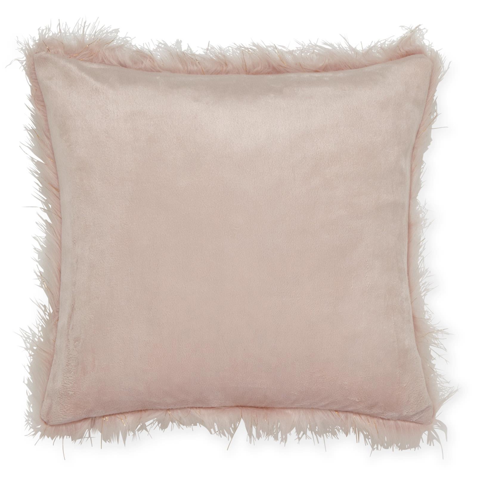 Catherine Lansfield Metallic Fur Cushion Cover Fluffy Sparkle Covers 18/" x 18/"