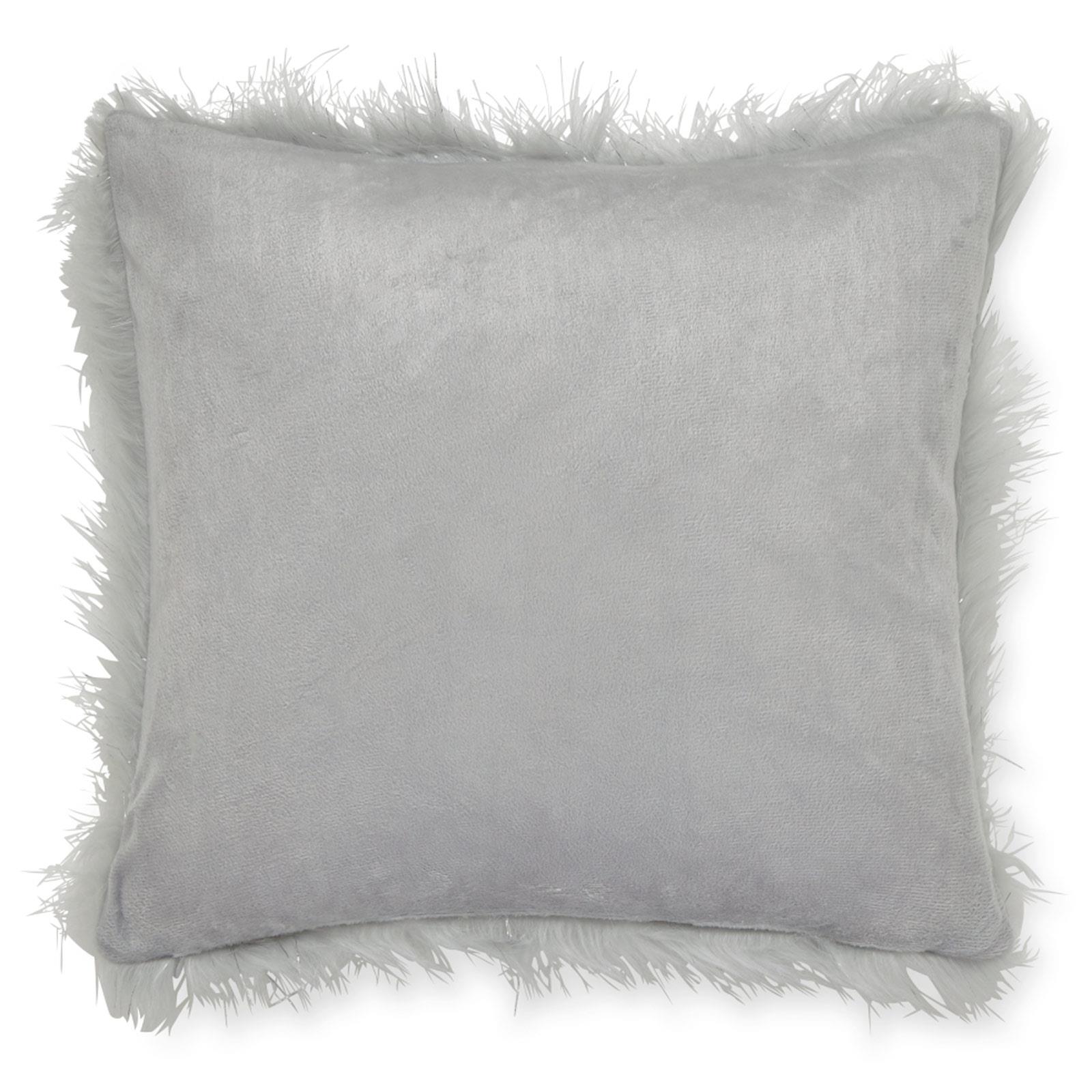 Catherine Lansfield Metallic Fur Cushion Cover Fluffy Sparkle Covers 18/" x 18/"