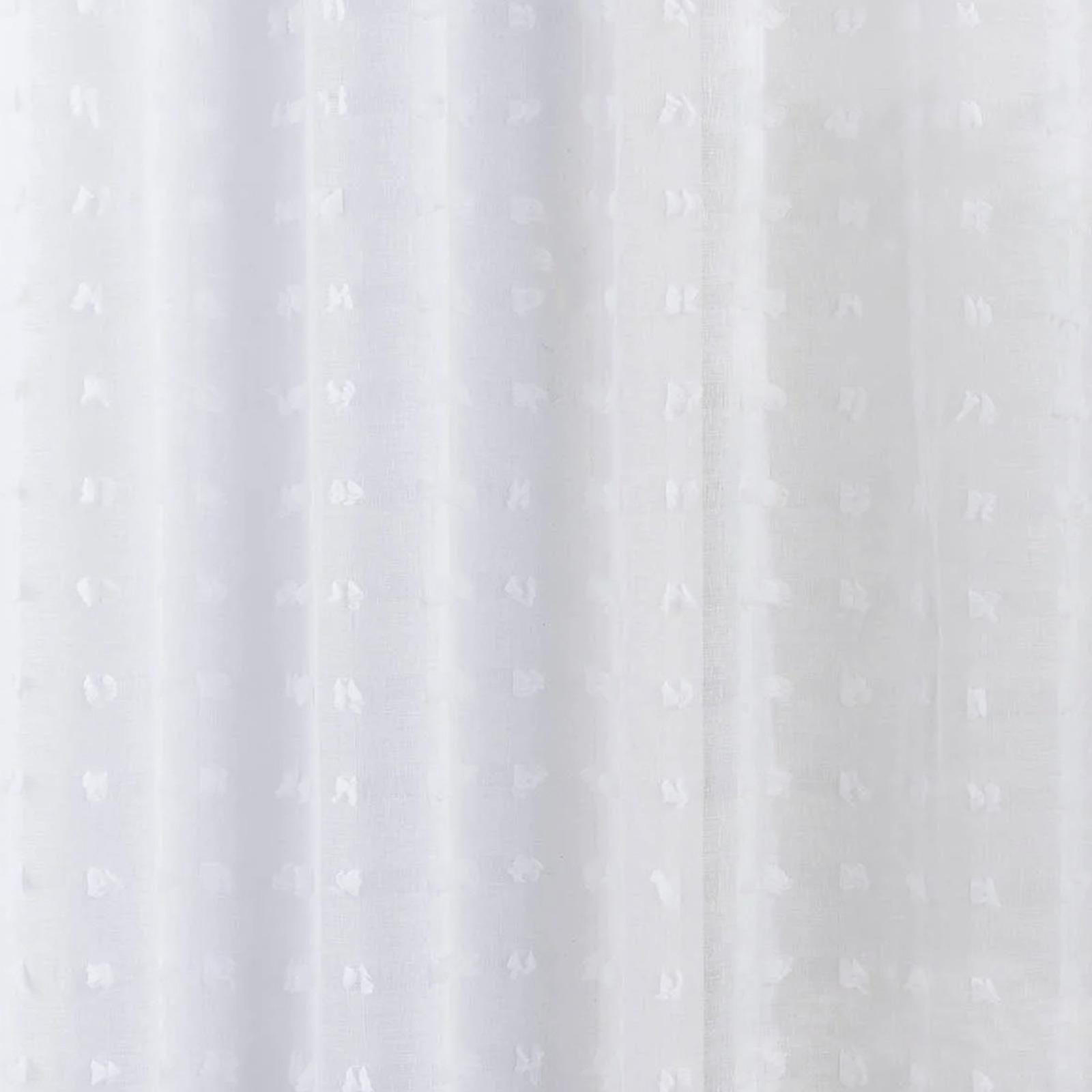 White Voile Panel Pom Pom Tufted Eyelet Curtains Boho Ring Top Sheer Voiles