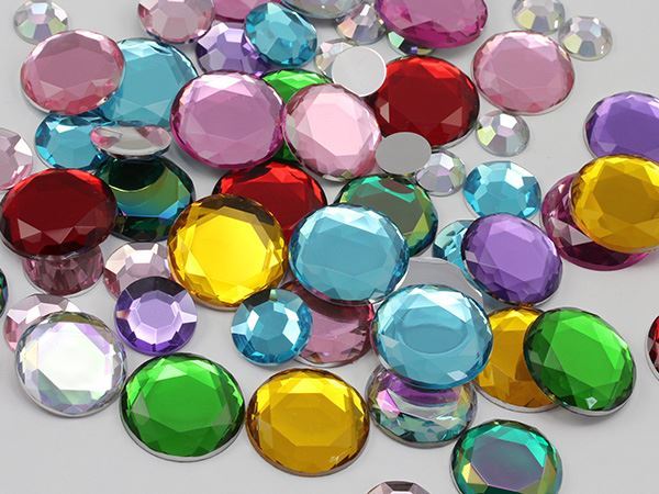 Diamantes de imitación de 1000PCS 8mm SS40 Acrílico reverso plano 35 colores en bloque