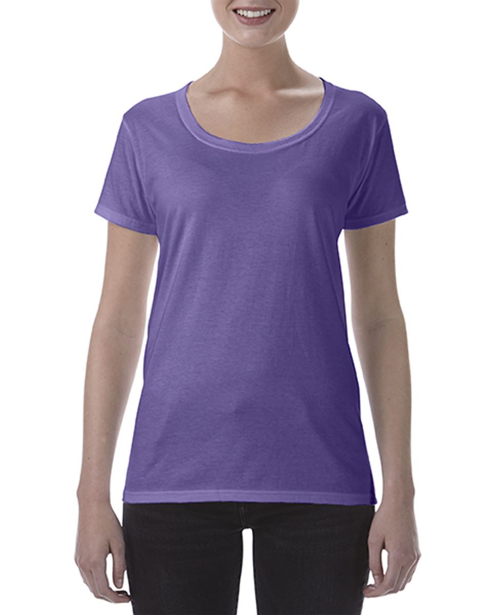 Gildan Ladies Deep Scoop Plain Crew Neck T-Shirts 100/% Cotton