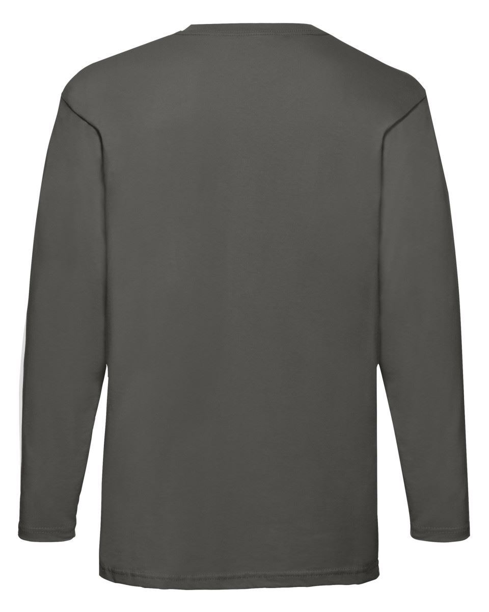 5 Pack Men/'s Fruit of the Loom Long Sleeve T Shirt Plain Tee Shirt Top Cotton