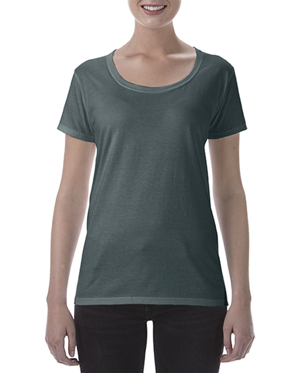 Gildan Ladies Deep Scoop Plain Crew Neck T-Shirts 100/% Cotton