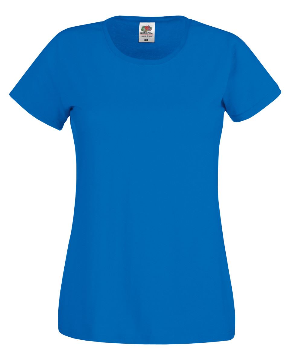 Fruit Of The Loom Womens Lady Fit Original Plain Rounded Neck T-Shirt Tee Tshirt