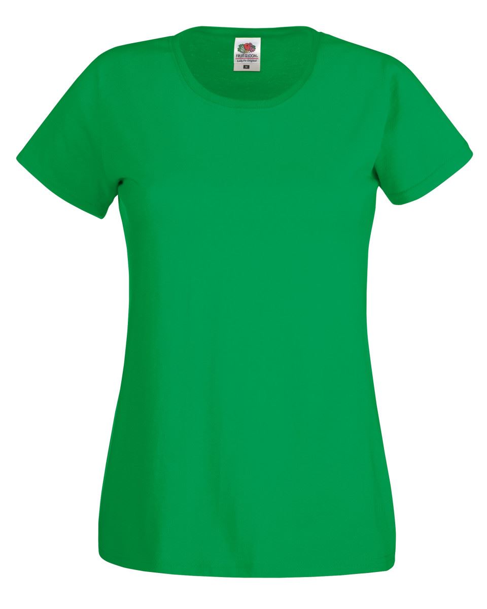 Fruit Of The Loom Womens Lady Fit Original Plain Rounded Neck T-Shirt Tee Tshirt