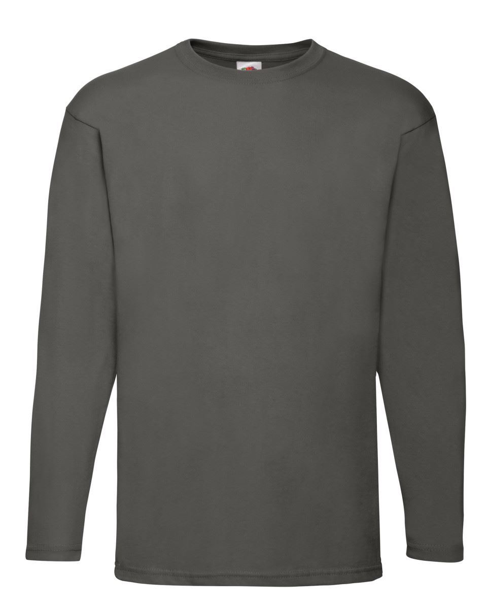 3 Pack Men/'s Fruit of the Loom Long Sleeve T Shirt Plain Tee Shirt Top Cotton